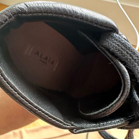 Alaïa Black Leather Hiker Boots EU 38 Trek Ankle Stiletto Lace up - Picture 9 of 16